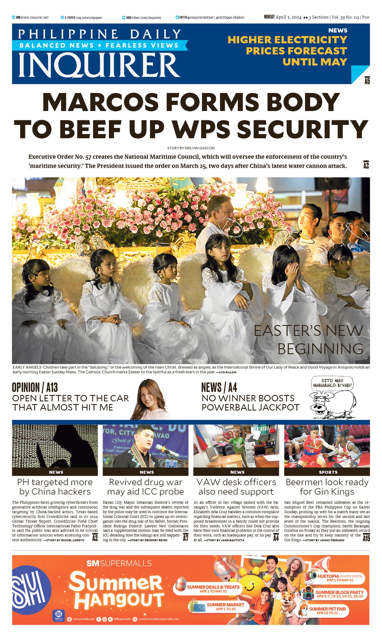INQUIRER.net - Today's Inquirer front page (April 1,...