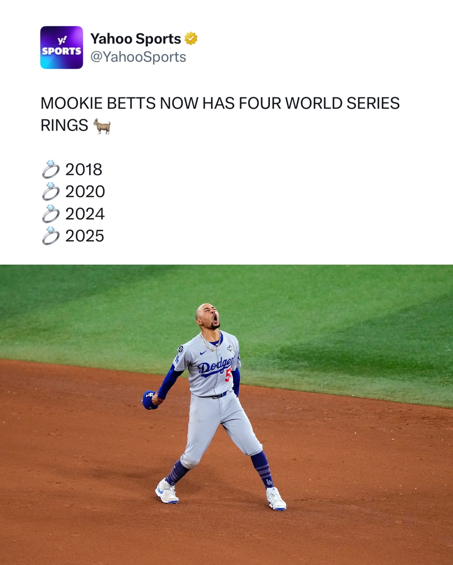 Mookie Betts is eyeing his FOURTH World Series ring 💍 Check out