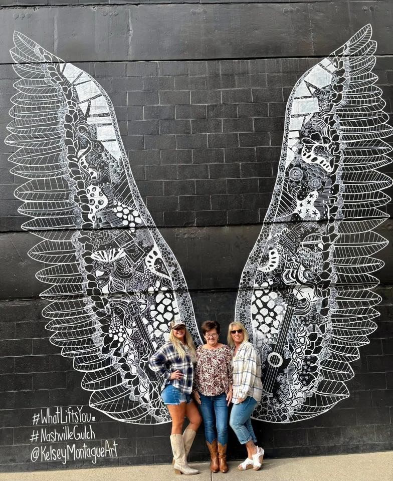 "What Lifts You" wings mural by Kelsey Montague photo 2