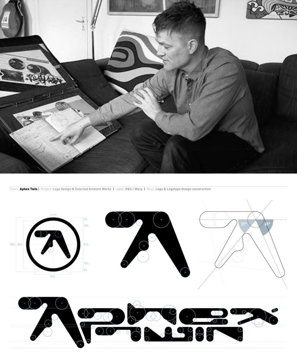 Aphex Twin's iconic logo designed by Paul Nicholson
