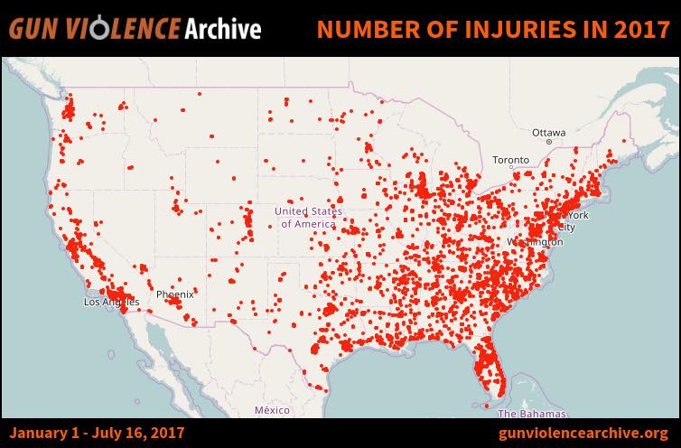 Here are a few maps of American gun... - Gun Violence Archive | Facebook