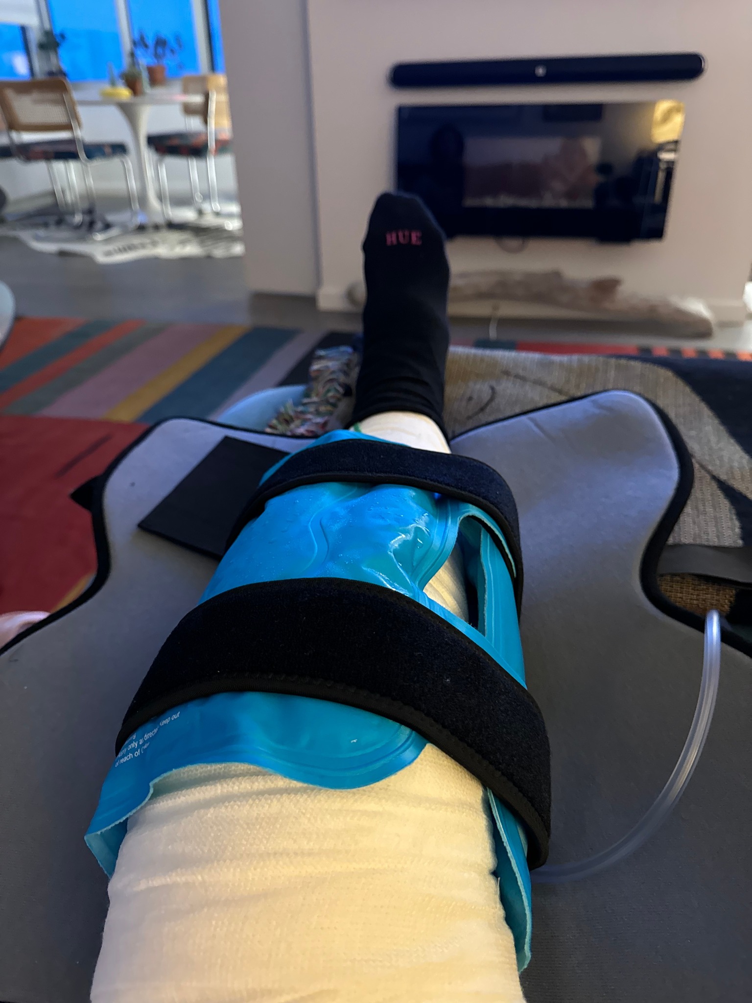 The knee is on the mend and hopefully soon on the bend! Thanks to