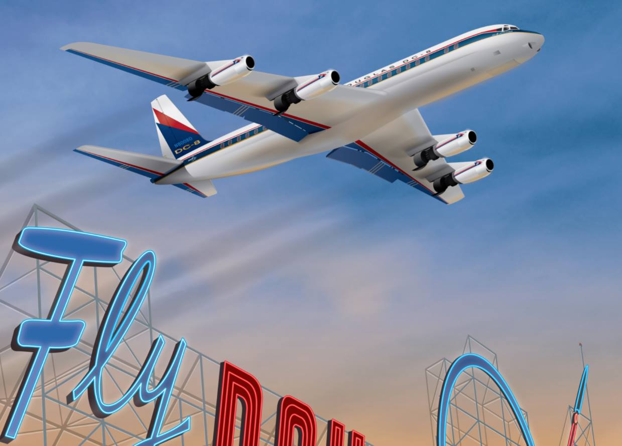MCDONNELL DOUGLAS DC-8 SUPER 73」アートポスター McDonnell Douglas