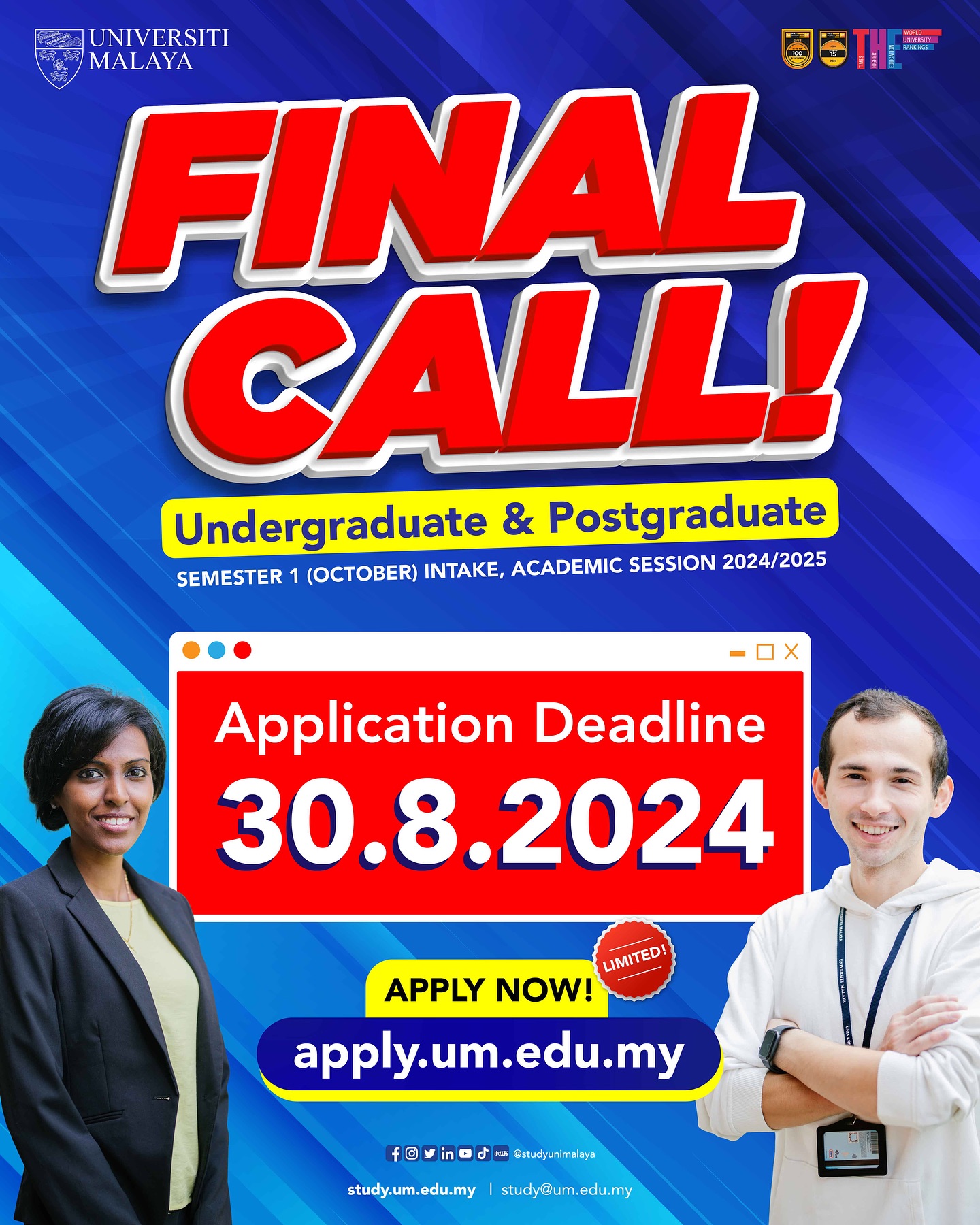 Last call for October intake!... - Study at Universiti Malaya | Facebook