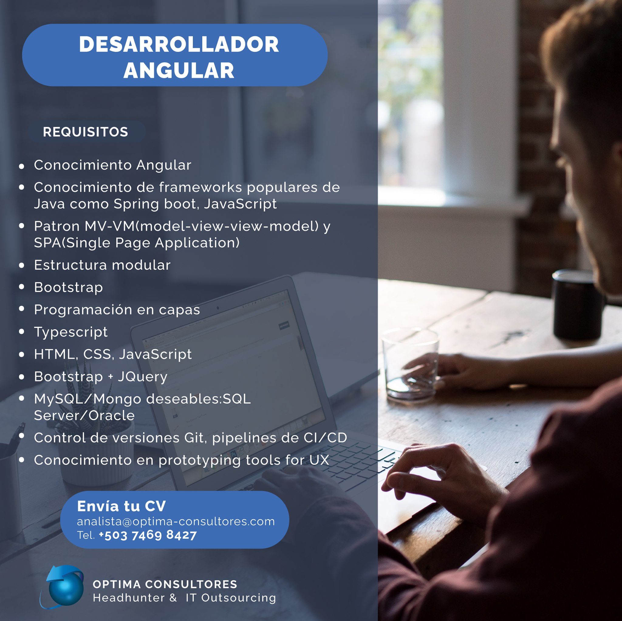 📍Desarrollador Angular... - Optima Consultores El Salvador
