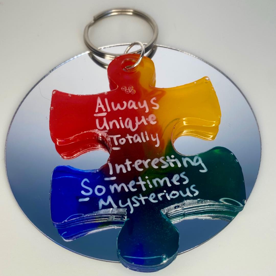 Porte-clés Handmade Autism Awareness – Multicolore, Métal, Fait Main Et Symbolique