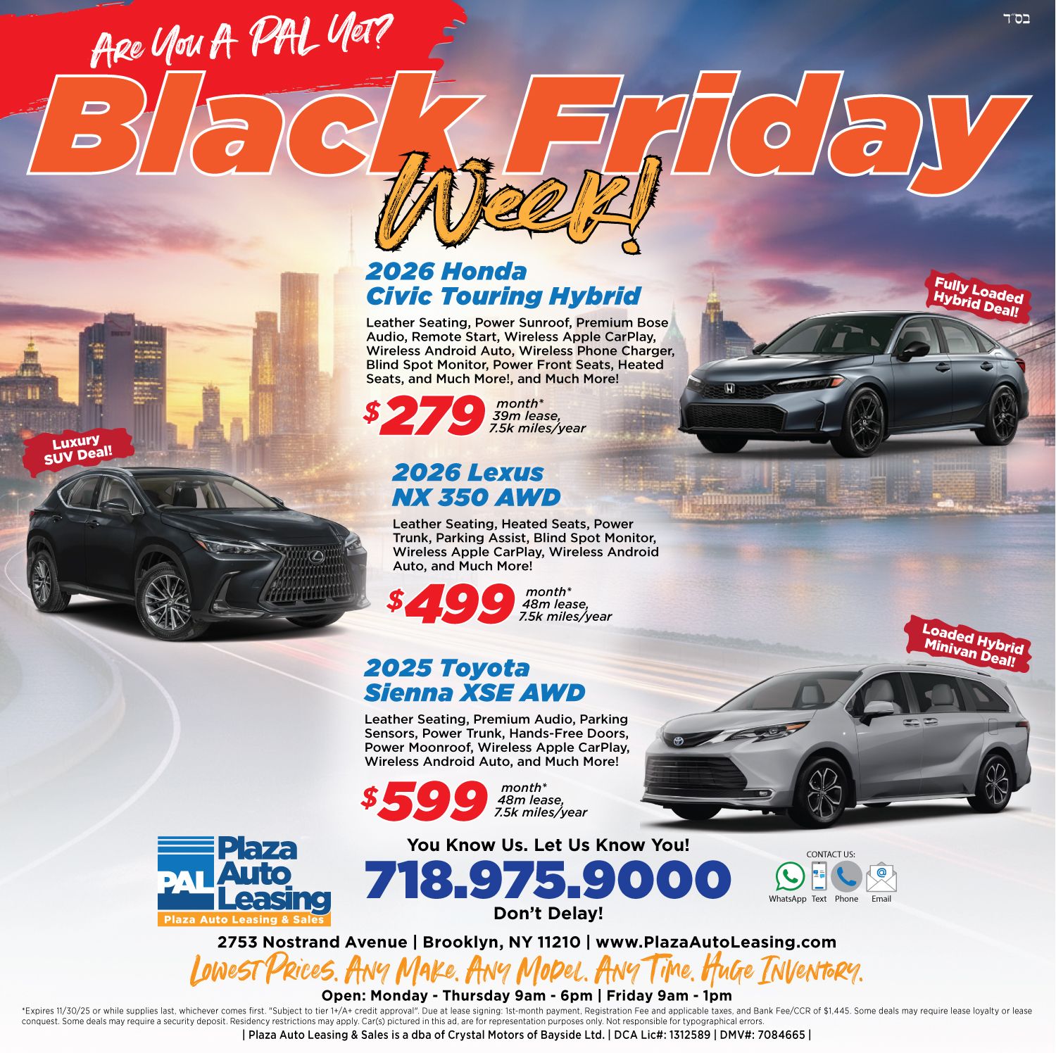 Black Friday Week! Call us today... - Plaza Auto Leasing NY | Facebook