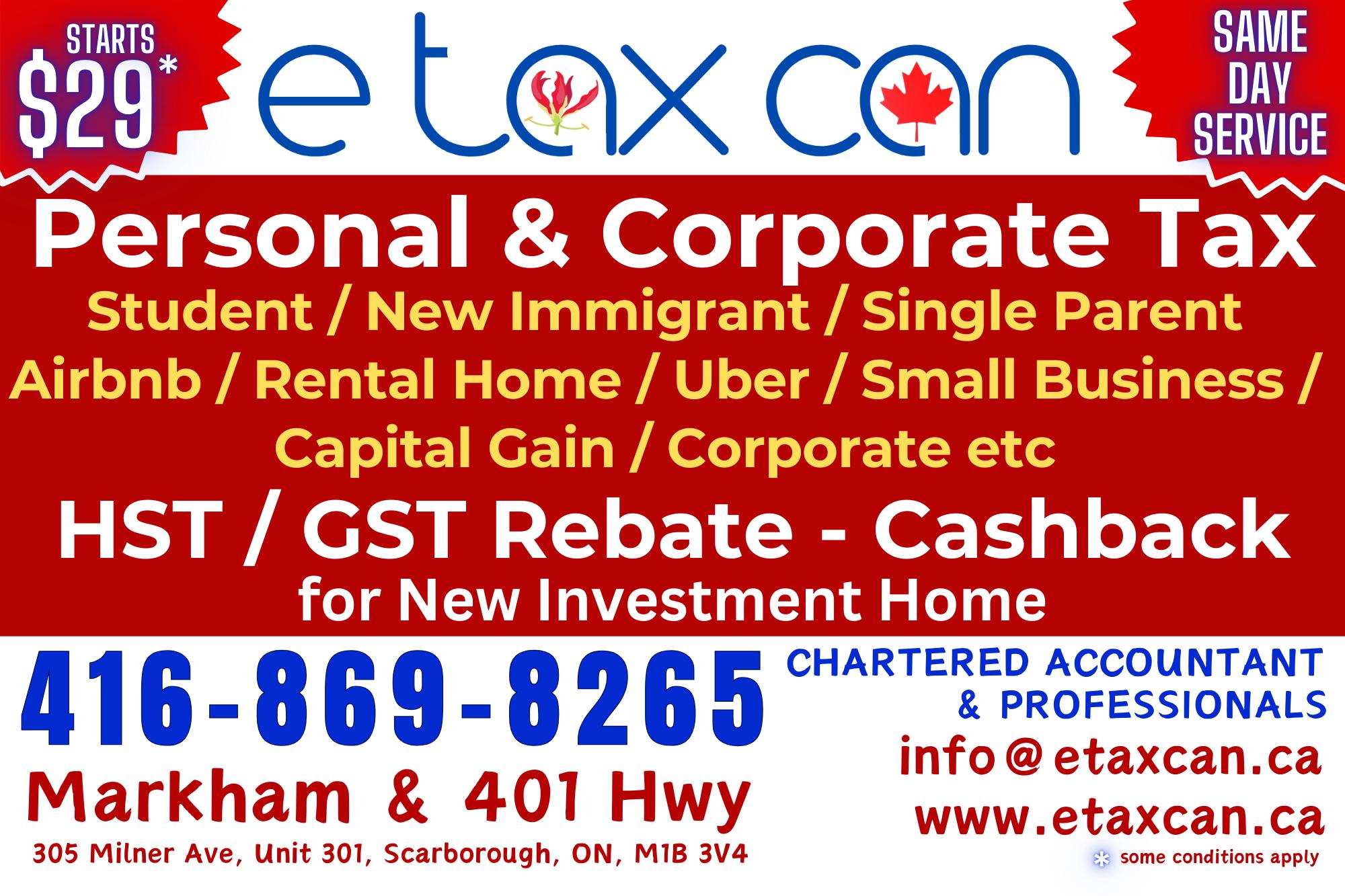 E Tax - File Your Income Tax & Corporate Tax! Don't stress – ETAXCAN is ...