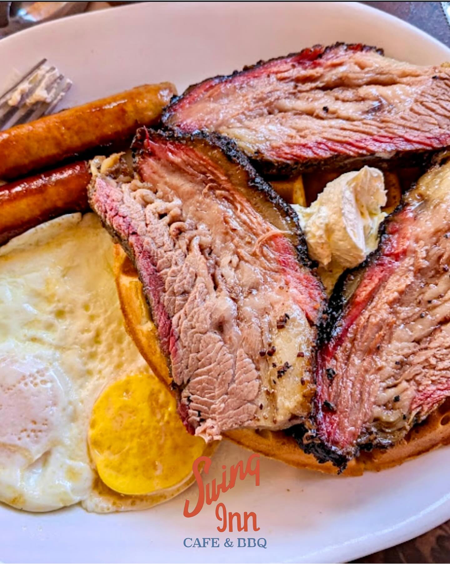 🥞🔥 Waffles & Brisket — the duo you... - Swing Inn Cafe & BBQ | Facebook