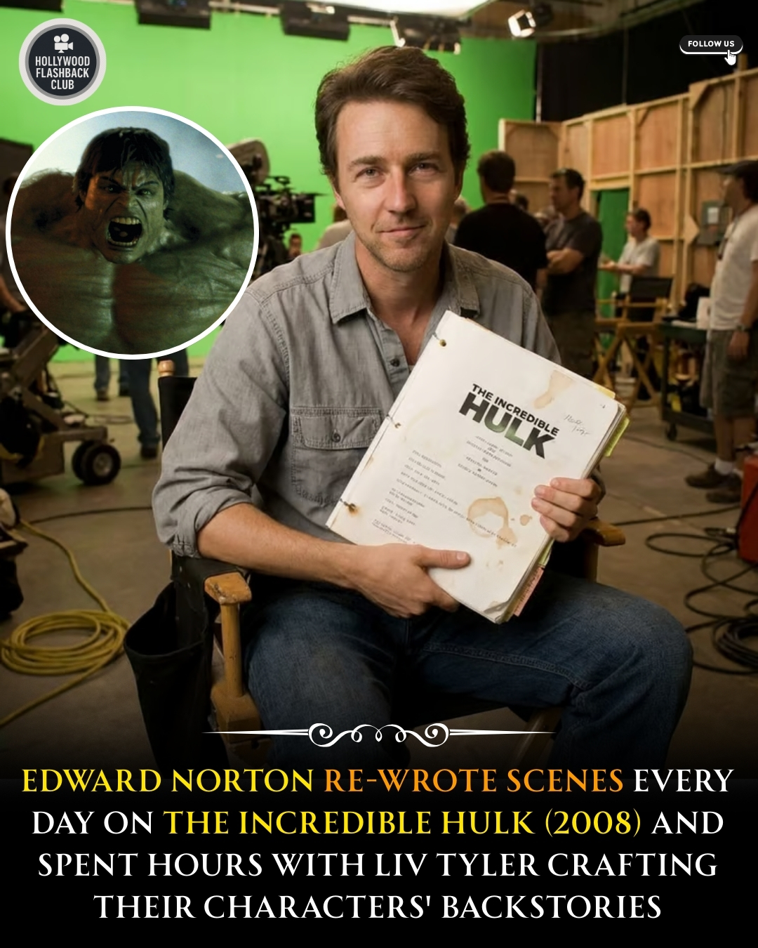 Hollywood - When filming The Incredible Hulk (2008), Edward Norton was ...
