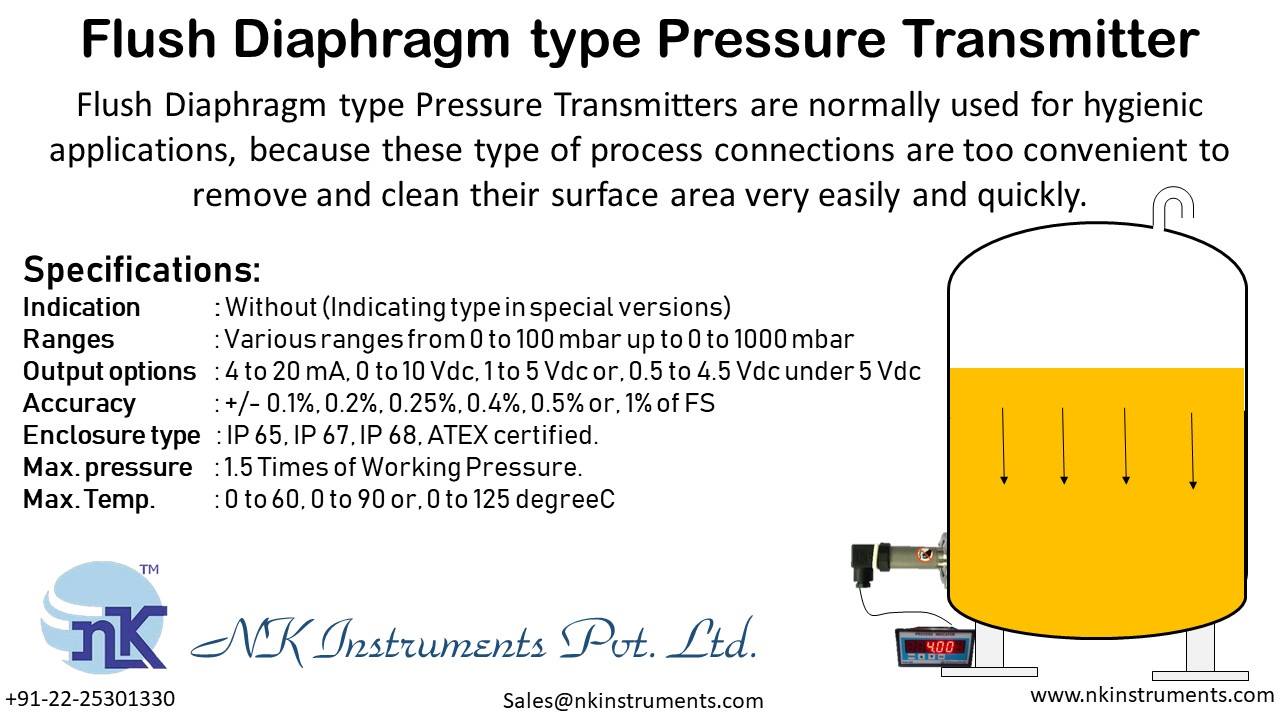 NK - FLUSH DIAPHRAGM TYPE PRESSURE TRANSMITTER Flush Diaphragm Type ...
