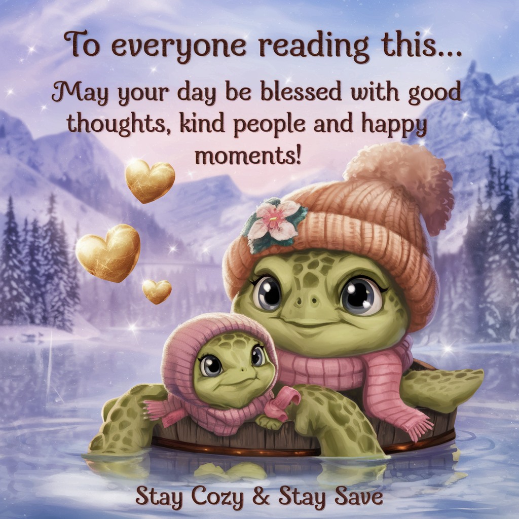 Cute Turtles - 🐢 ️ Cozy Turtle Wishes 🧣💛 | Facebook