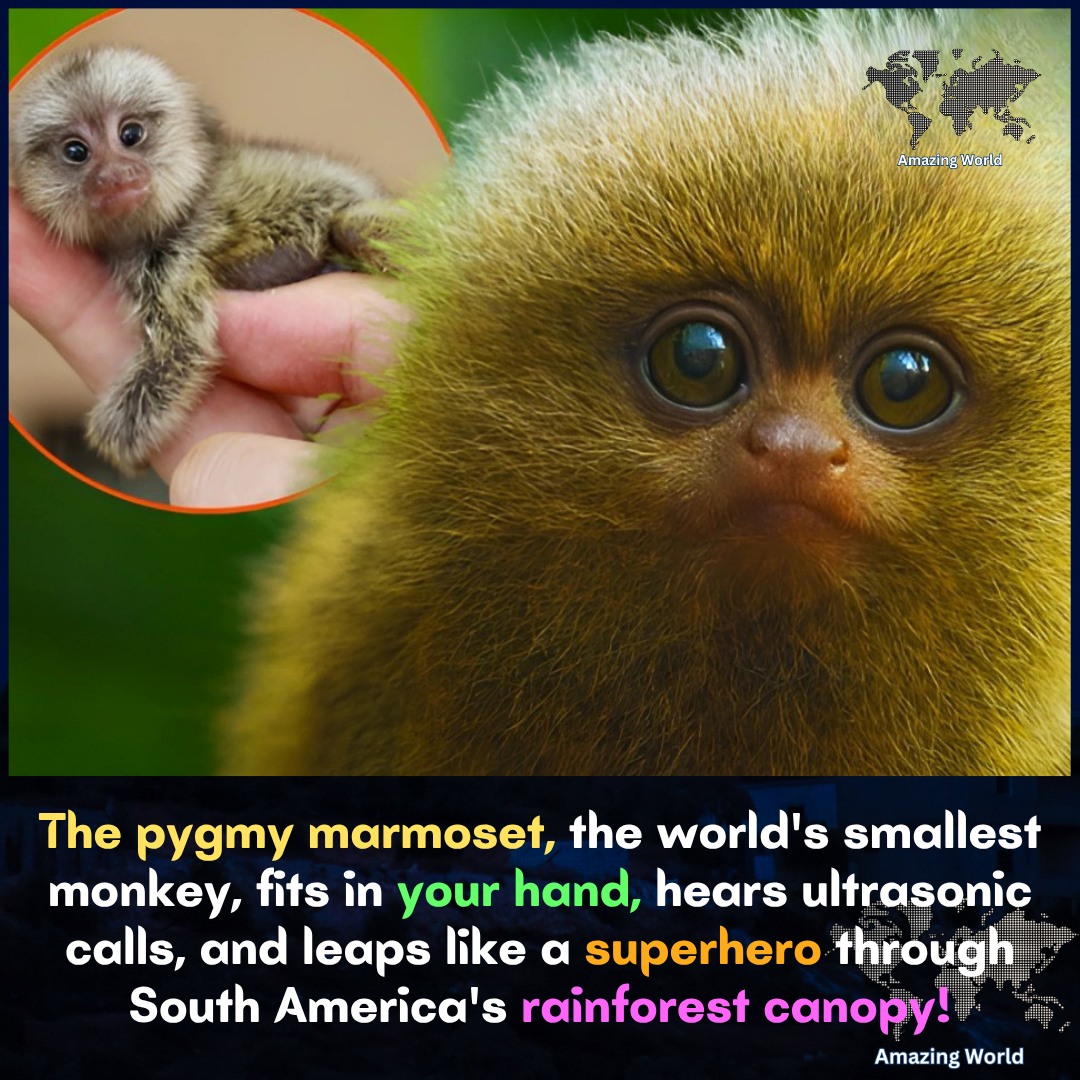 Amazing - The pygmy marmoset is the tiniest monkey in the world, and it ...