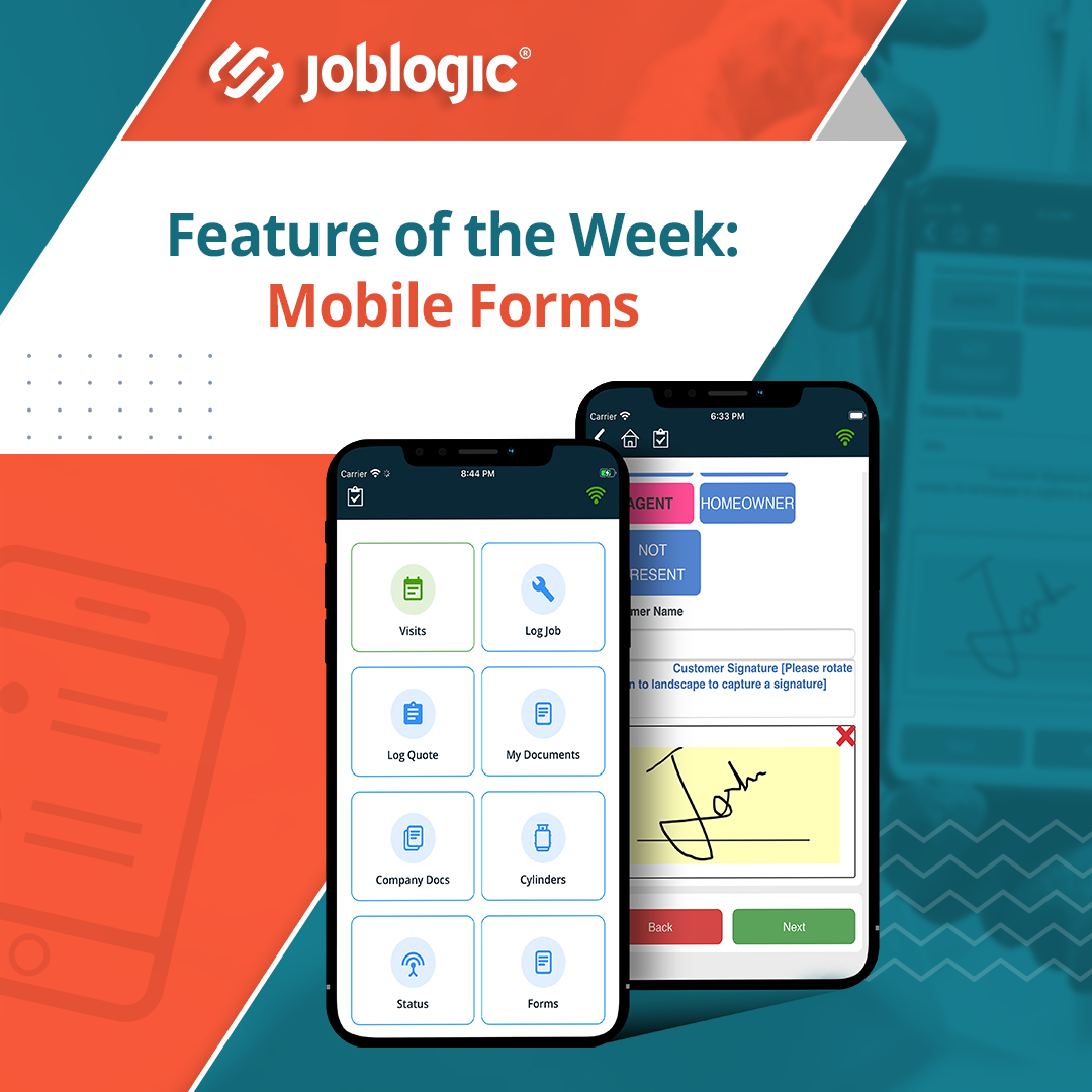 Joblogic - Stay compliant with our mobile forms feature: ⚫...