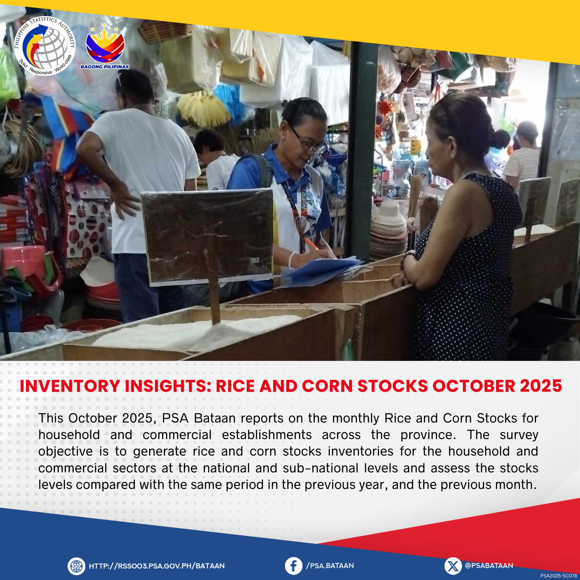Philippine - PSA Bataan conducts the monthly Rice and Corn Stocks ...