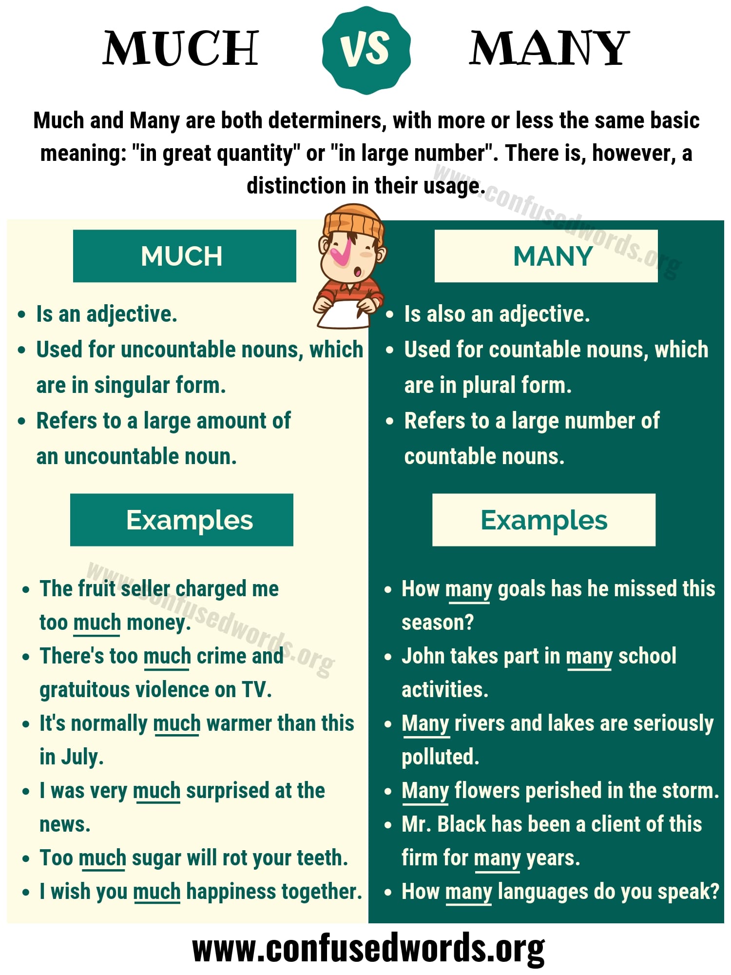 Private English Courses Much Vs Many Facebook