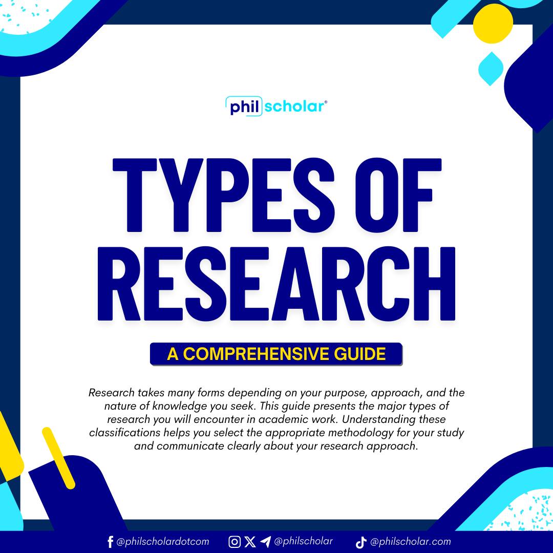 Types of Research You Should Know📝... - Philippine Scholar | Facebook