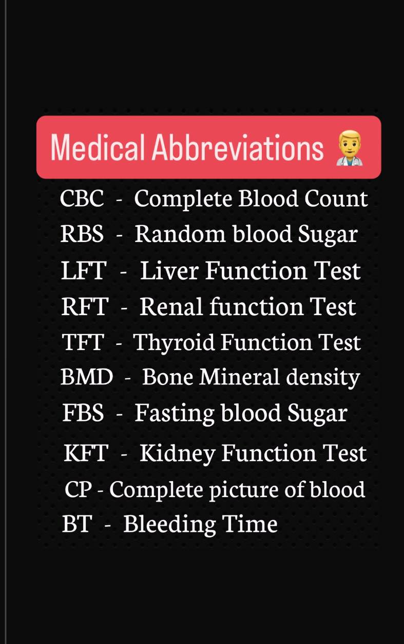 Krishna Thakur - 👉 Medical Abbreviations 👨‍⚕️ !!... | Facebook