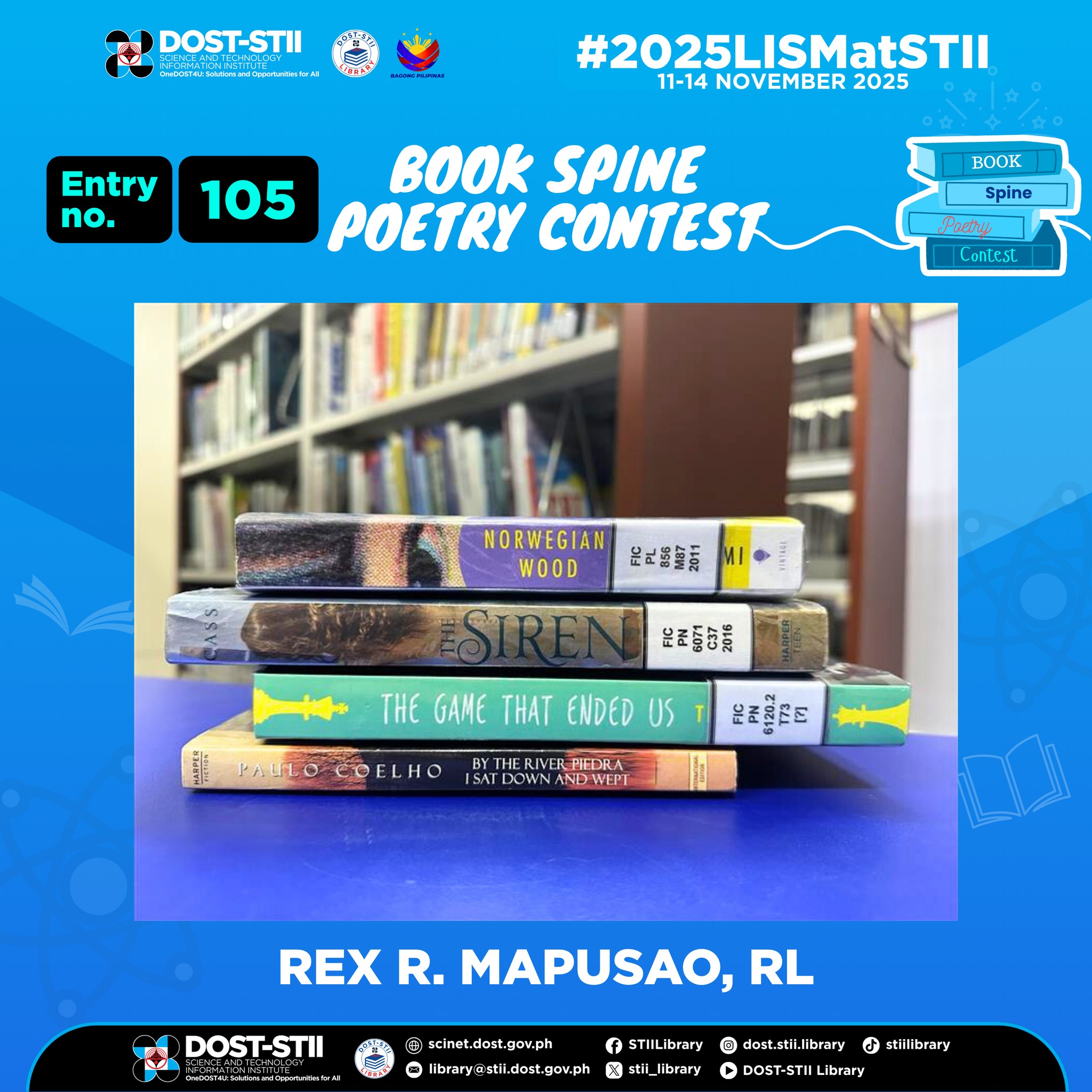 Entry No. 105: REX R. MAPUSAO, RL If you want to join, read our ...