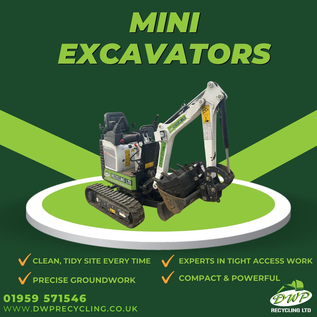 DWP - 🚜 Mini but Mighty! 💪 Our mini excavators are perfect for tight ...