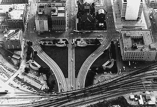 Historical - Aerial View, Triple Underpass and Dealey Plaza, Downtown ...