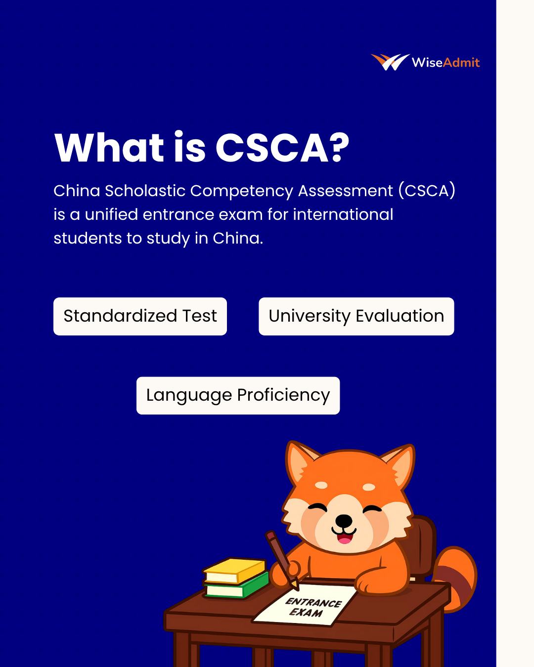 Wise Admit - The CSCA exam is now a key requirement for... | Facebook