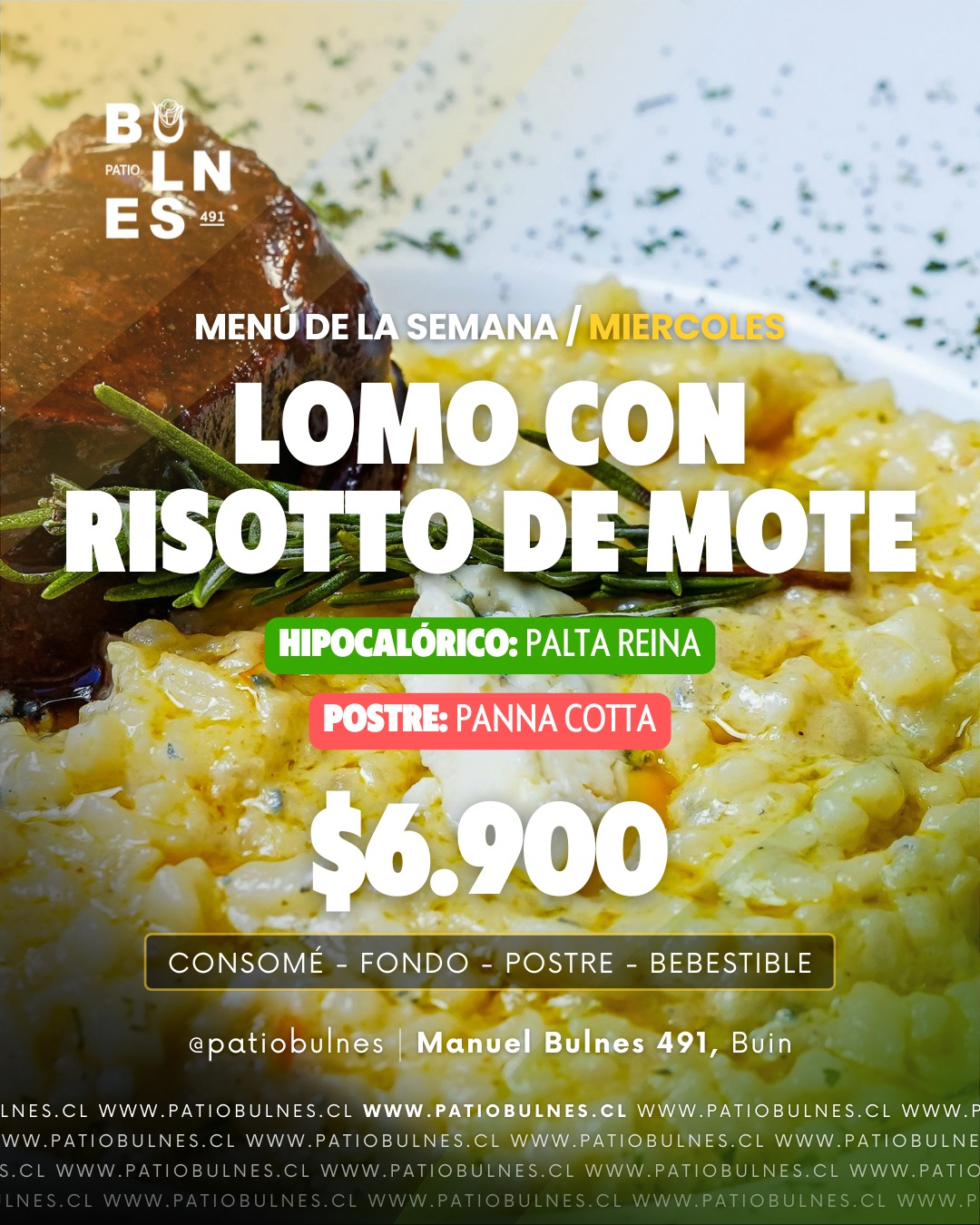 Patio - ¡Nuevo menú semanal en Patio Bulnes! Del 21 al 24 de octubre ...