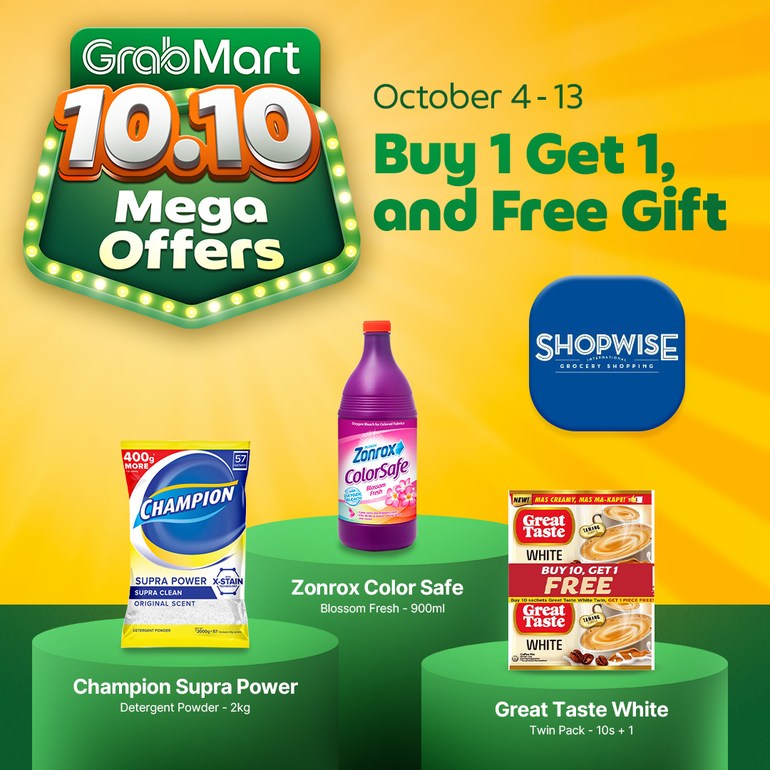 Grab - Shop smart, save big this 10.10 with Shopwise on GrabMart! 🛒🎉 ...