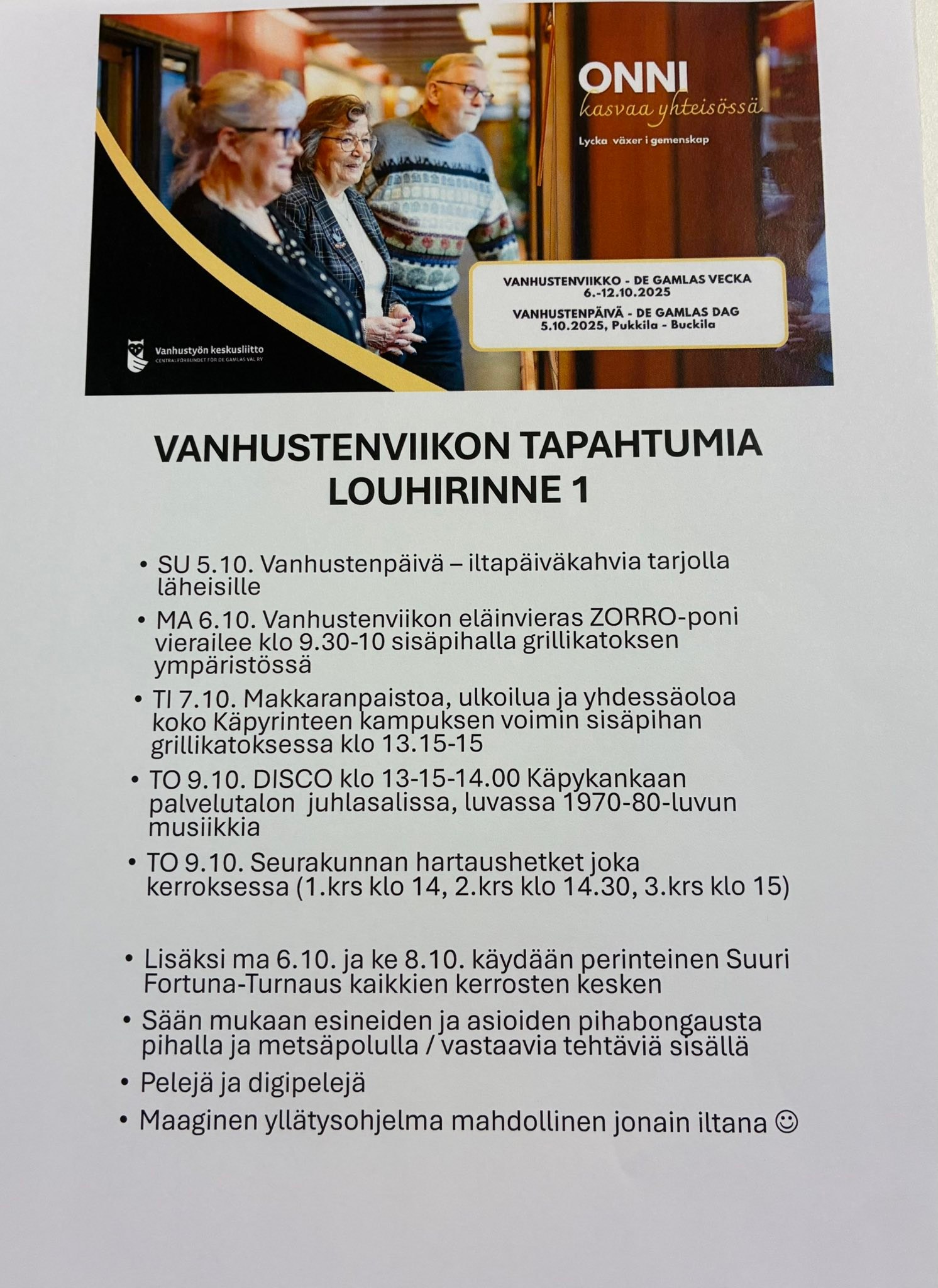 Vanhustenviikko etenee vauhdilla... - Ikääntyneiden Warkaus | Facebook