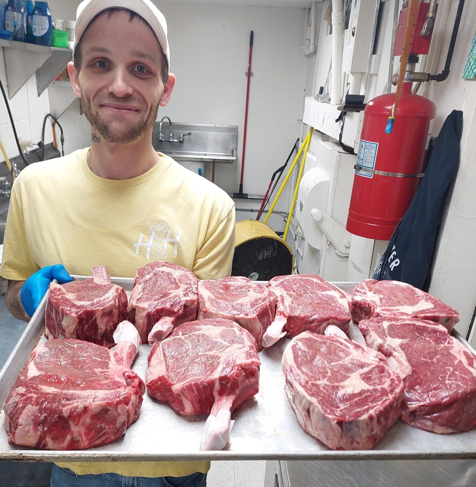 Howie's - Chef Jason prepping the Tim Didier Meats 36 ounce Cowboy ...