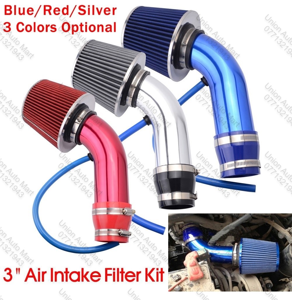 3 Inch 76mm Universal Car Cold Air Intake System Filters Alumimun Pipe Turbo Induction Tube Kit High Flow Cold Air Inlet Duct | UK