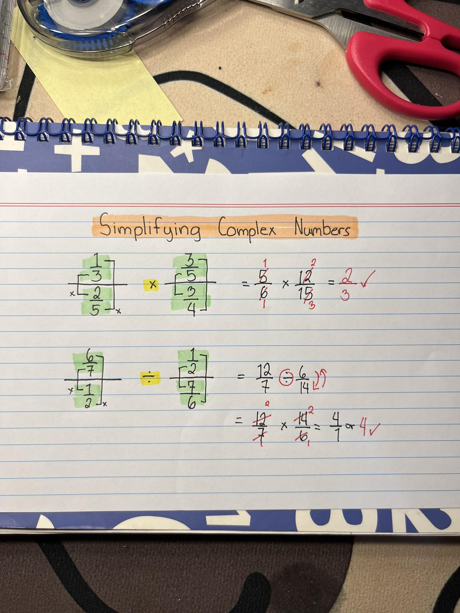 Math Notes: Simplifying Complex Numbers📚