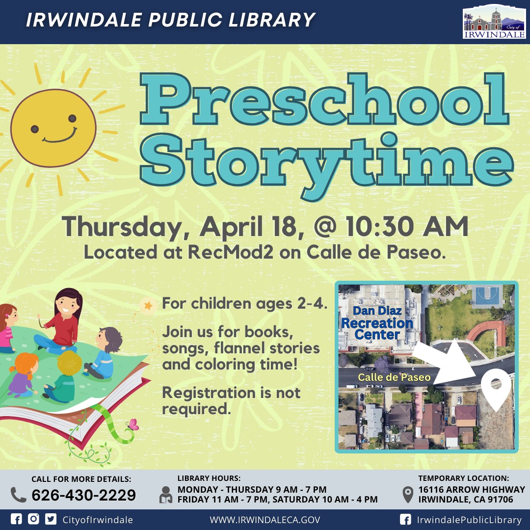 𝐏𝐑𝐄𝐒𝐂𝐇𝐎𝐎𝐋 𝐒𝐓𝐎𝐑𝐘𝐓𝐈𝐌𝐄☀️ Irwindale Public... - City of Irwindale