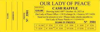 Our - Our Lady of Peace Cash Raffle You received detailed information ...