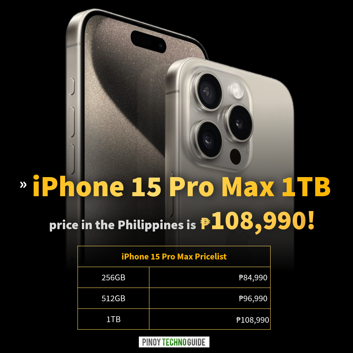 The iPhone 15 Pro Max 1TB version has an official price of 