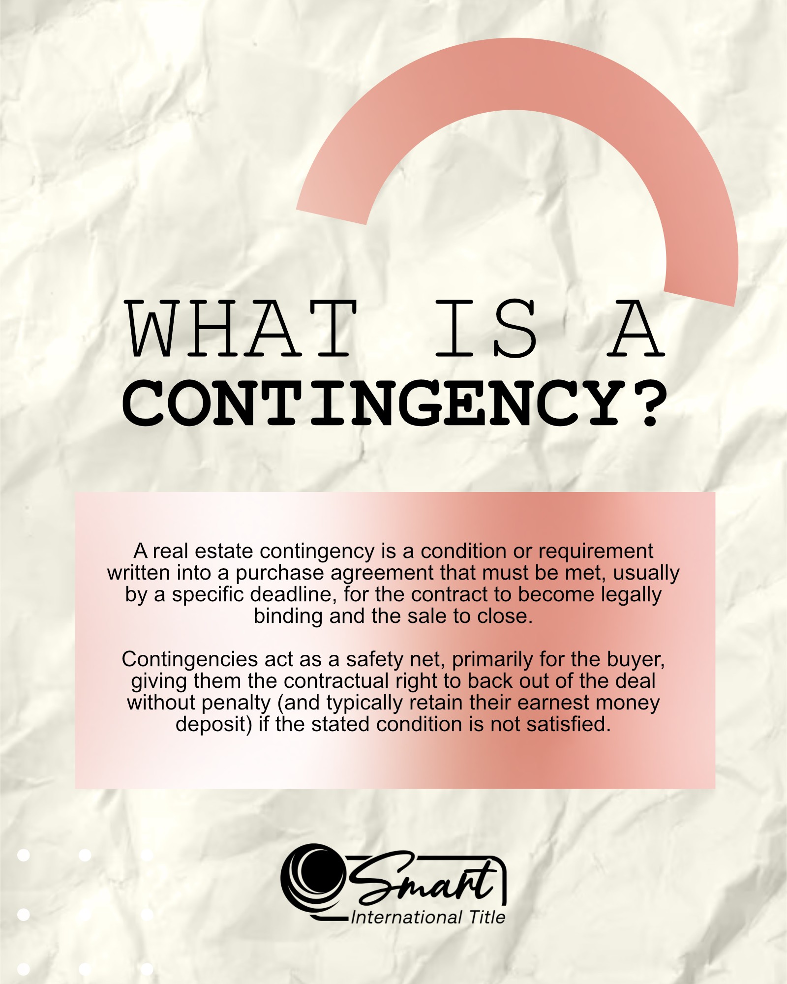 Smart - 🔑 Common Types of Contingencies: - Inspection Contingency ...