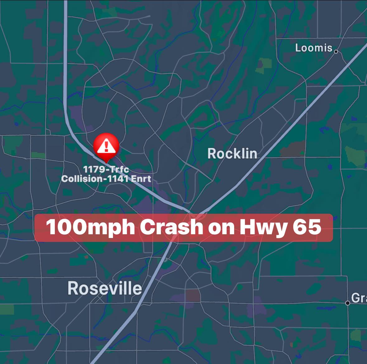 🚨 Traffic Collision – Vehicle Fire in... - Placer County News | Facebook