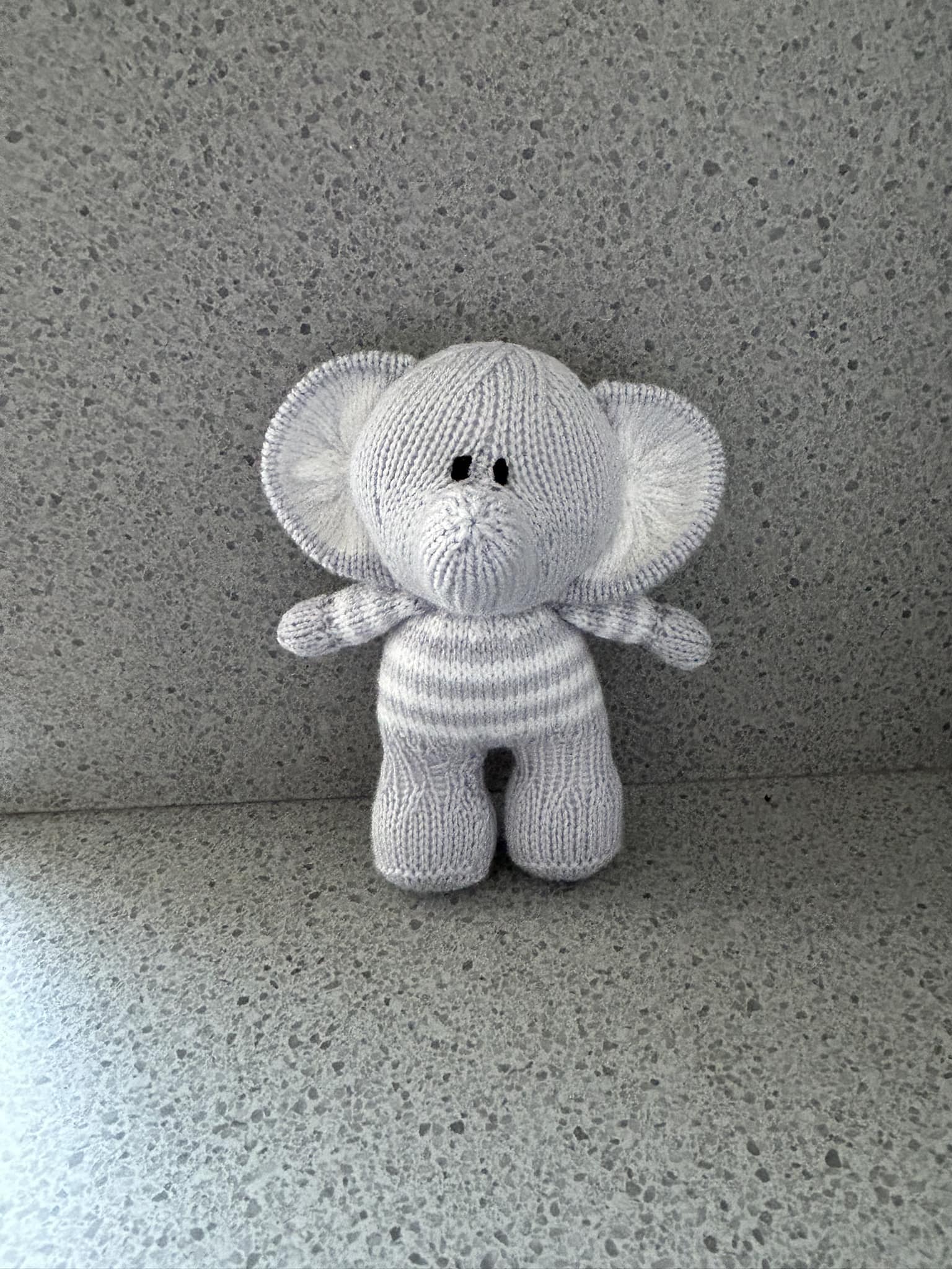 Short and sweet elephant from knitting by post