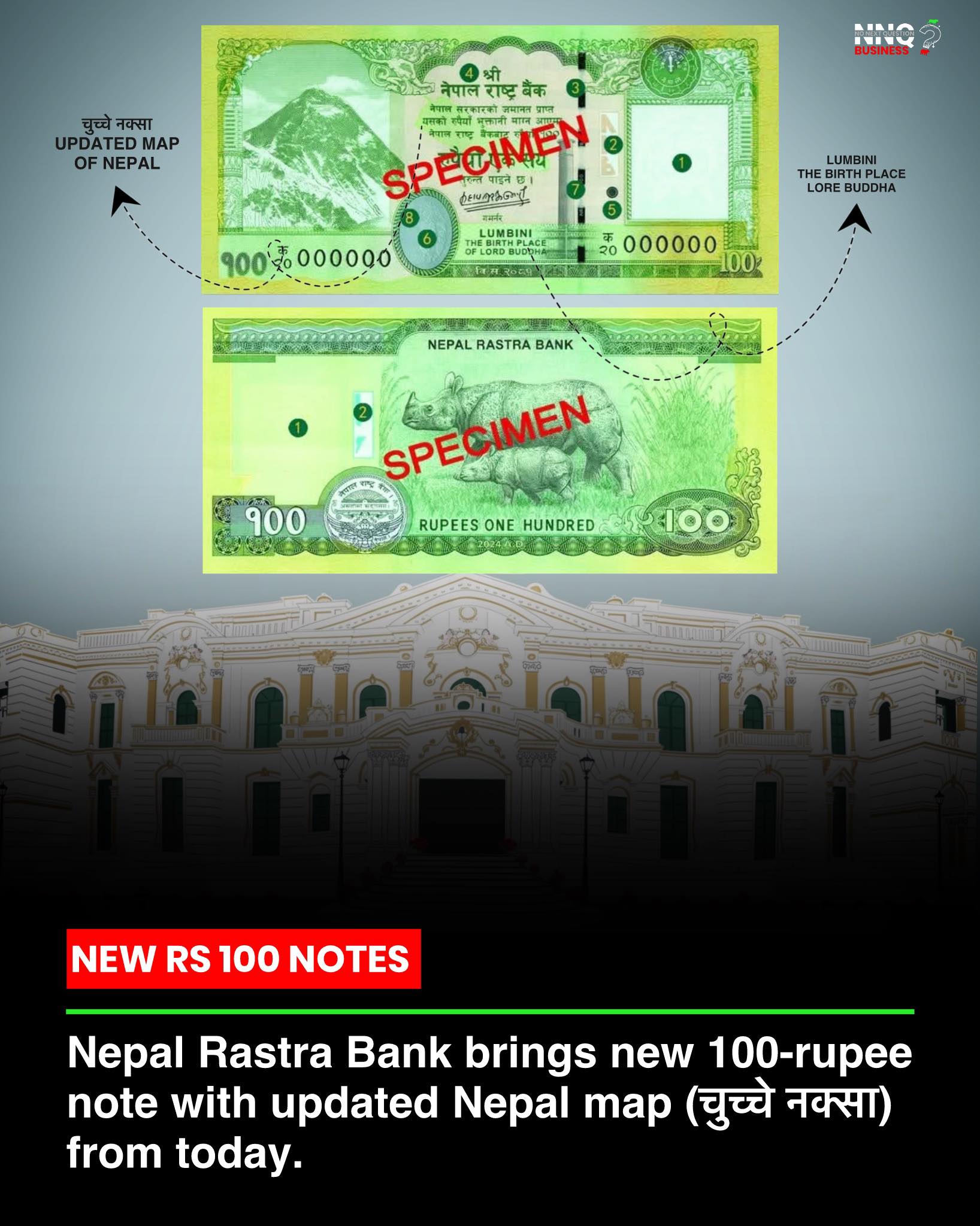 No - Nepal Rastra Bank (NRB) has introduced a new 100-rupee banknote ...