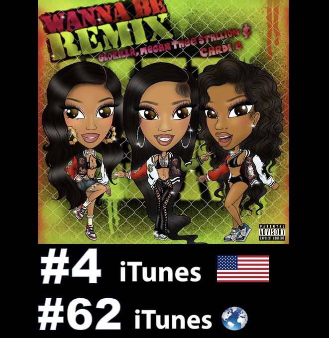 The hawt new WANNA BE Remix with #GLORILLA, #CARDIB