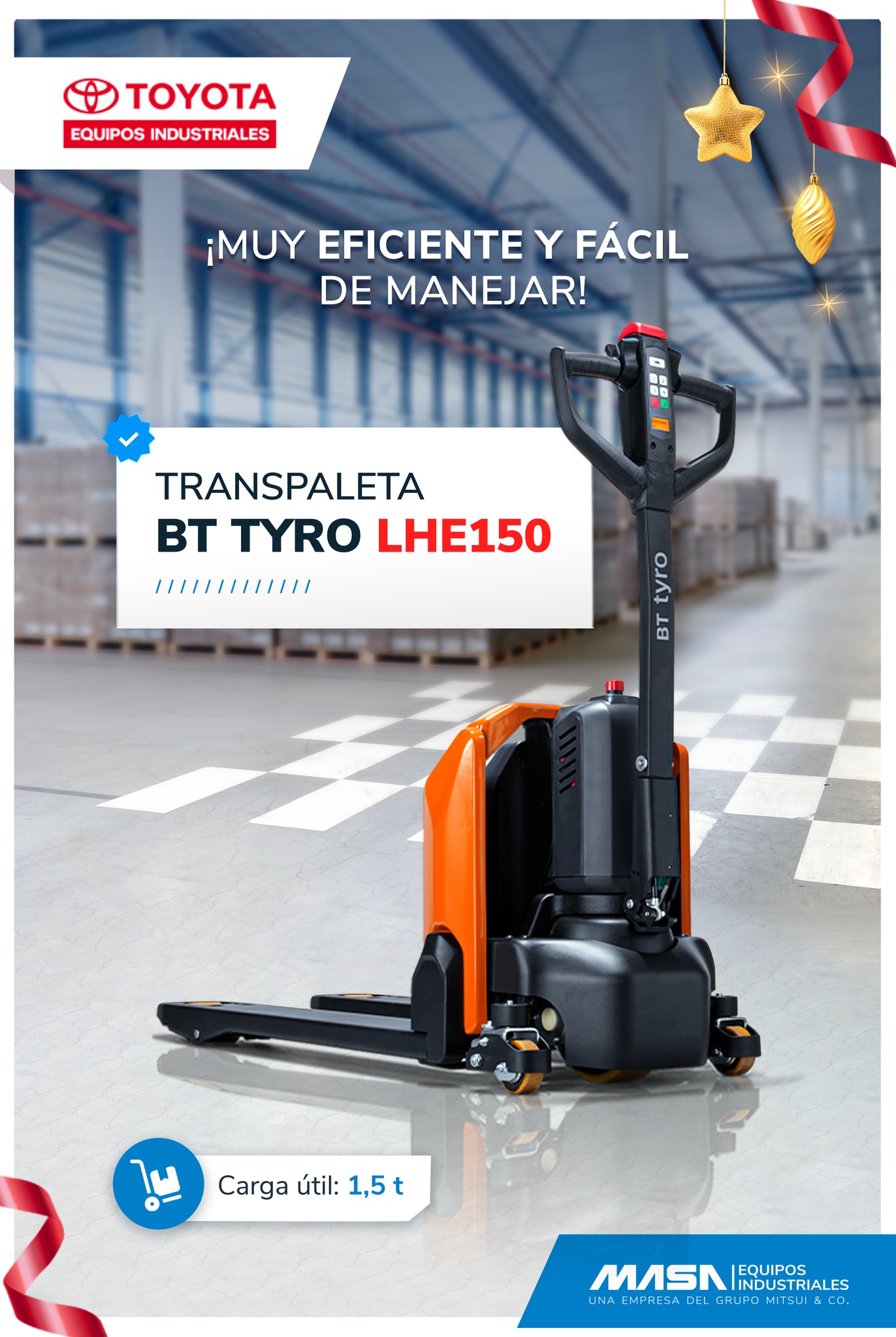 La Transpaleta BT TYRO LHE150 será tu... - Toyota Montacargas
