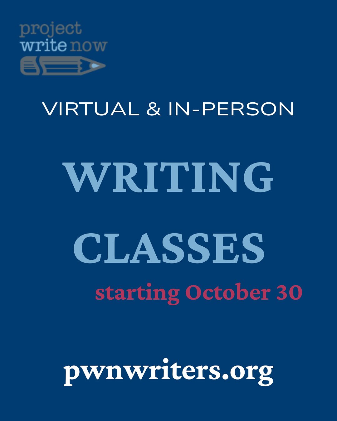 🍂 Fall II Writing Classes - Now... - Project Write Now | Facebook