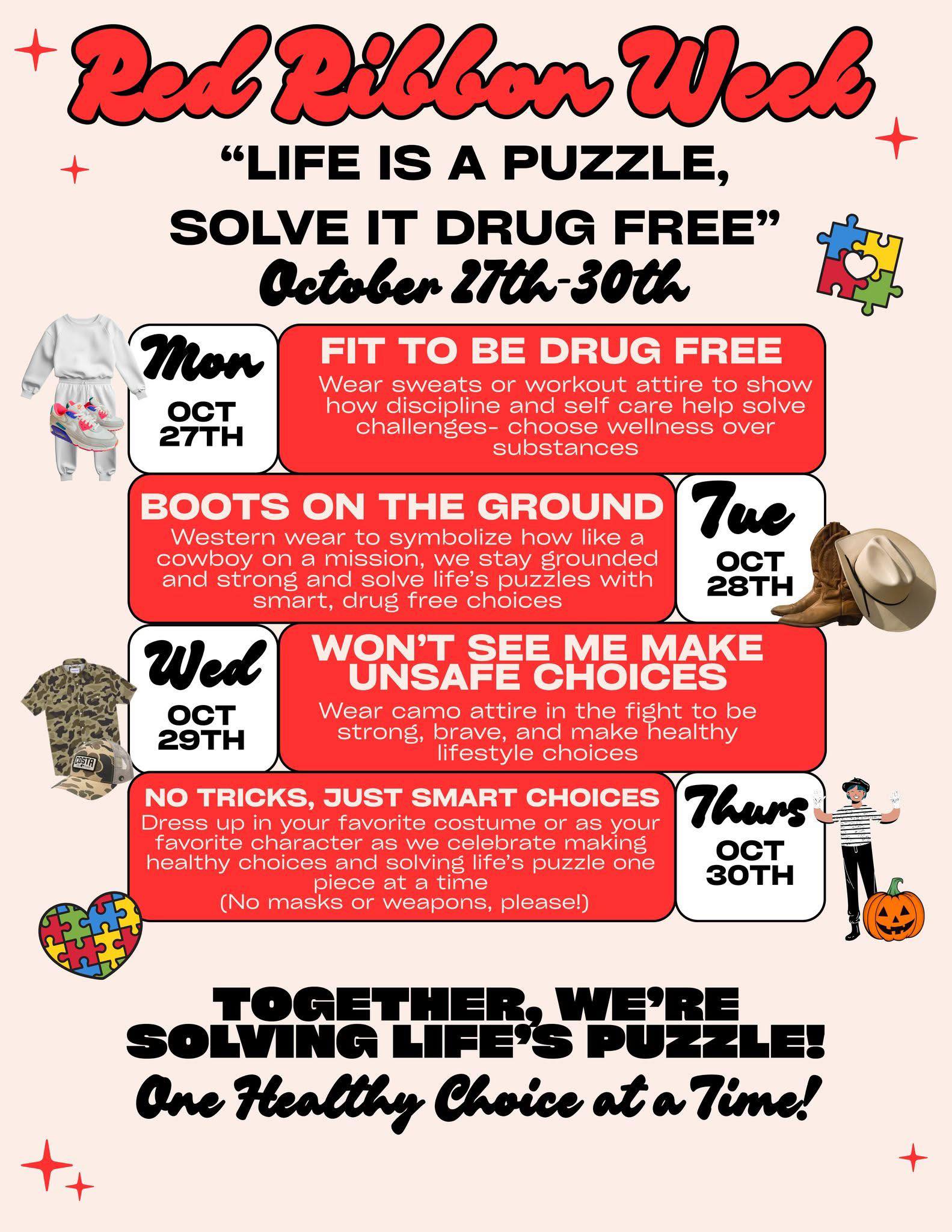 🧩 Red Ribbon Week is here! 🧩... - McAnally Middle School | Facebook