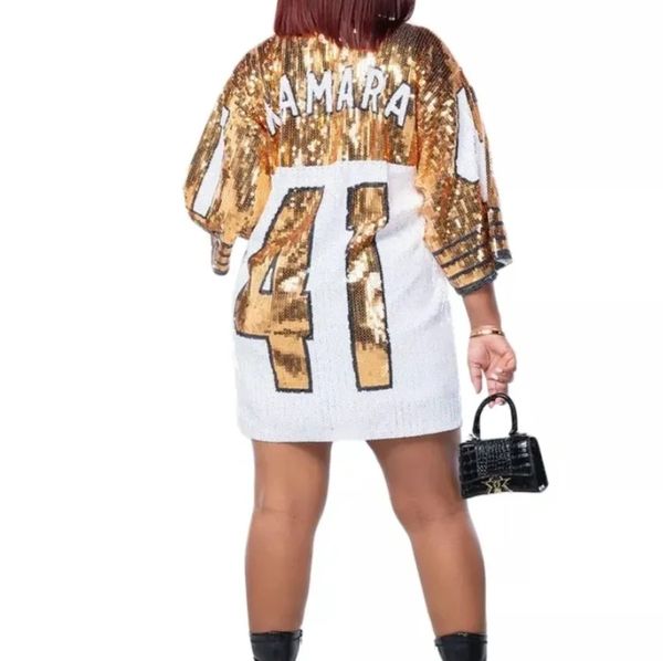 saints sequin jersey dress Kamara