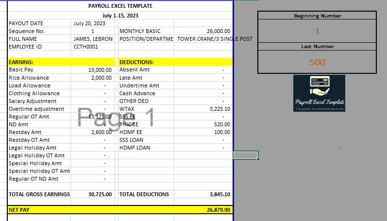Payroll - Automated payslip from Excel to PDF per Employee in just 1 ...