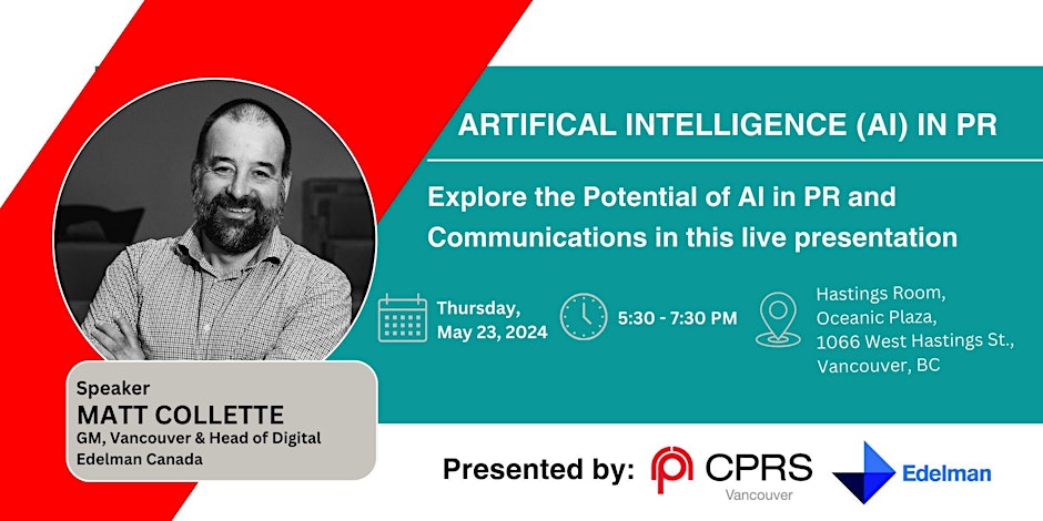 CPRS Vancouver - ‼️Artificial Intelligence (AI) in Public... | Facebook