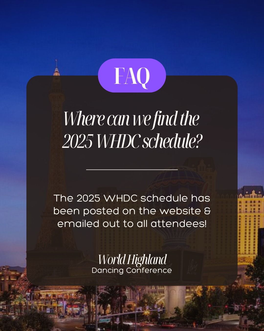 World - FAQ: where can we find the 2025 schedule? A: The Schedule at a ...