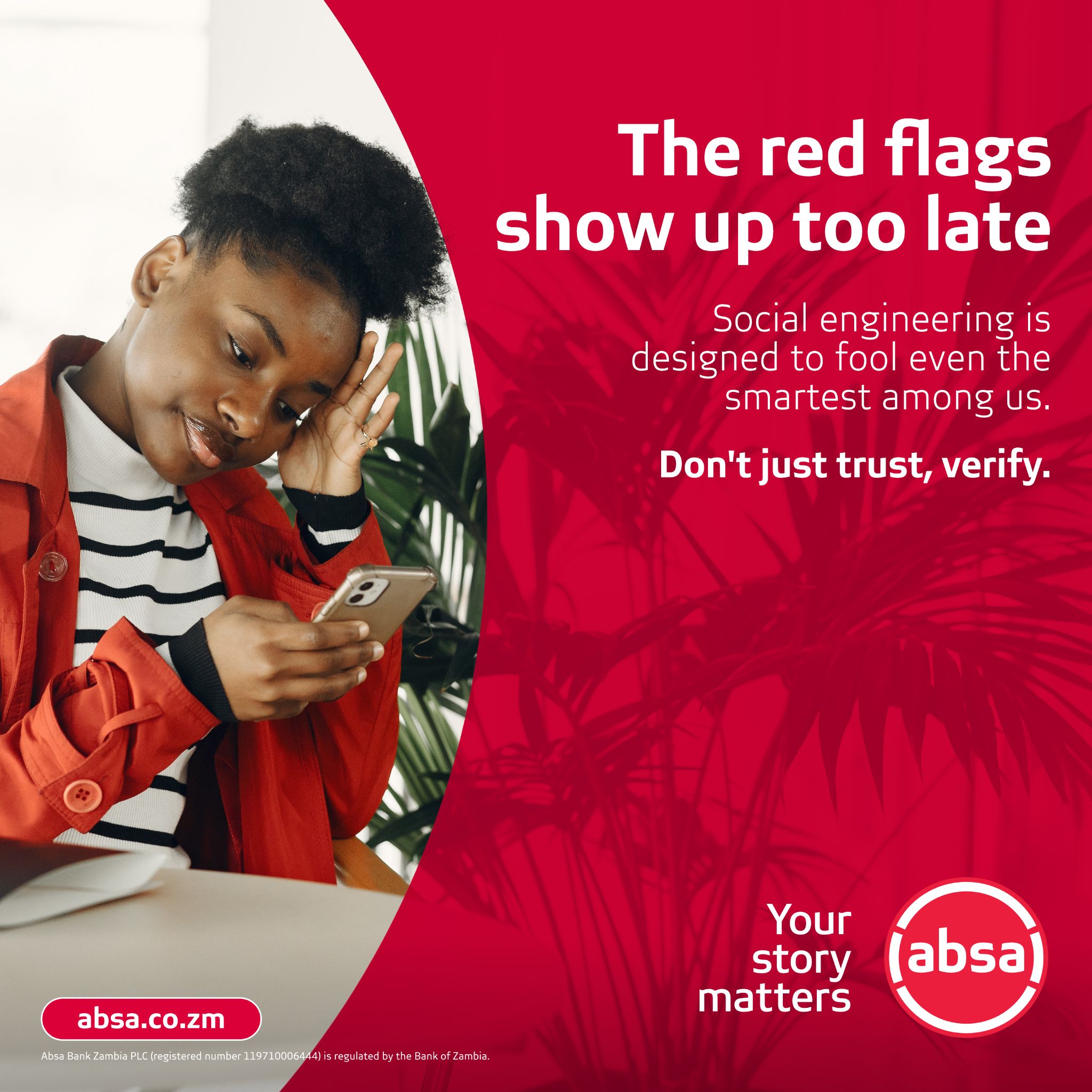 By the time you notice something’s off,... - Absa Bank Zambia | Facebook