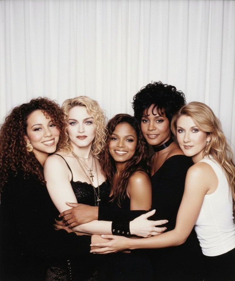 Mariah Carey, Madonna, Janet Jackson, Whitney Houston, and Celine