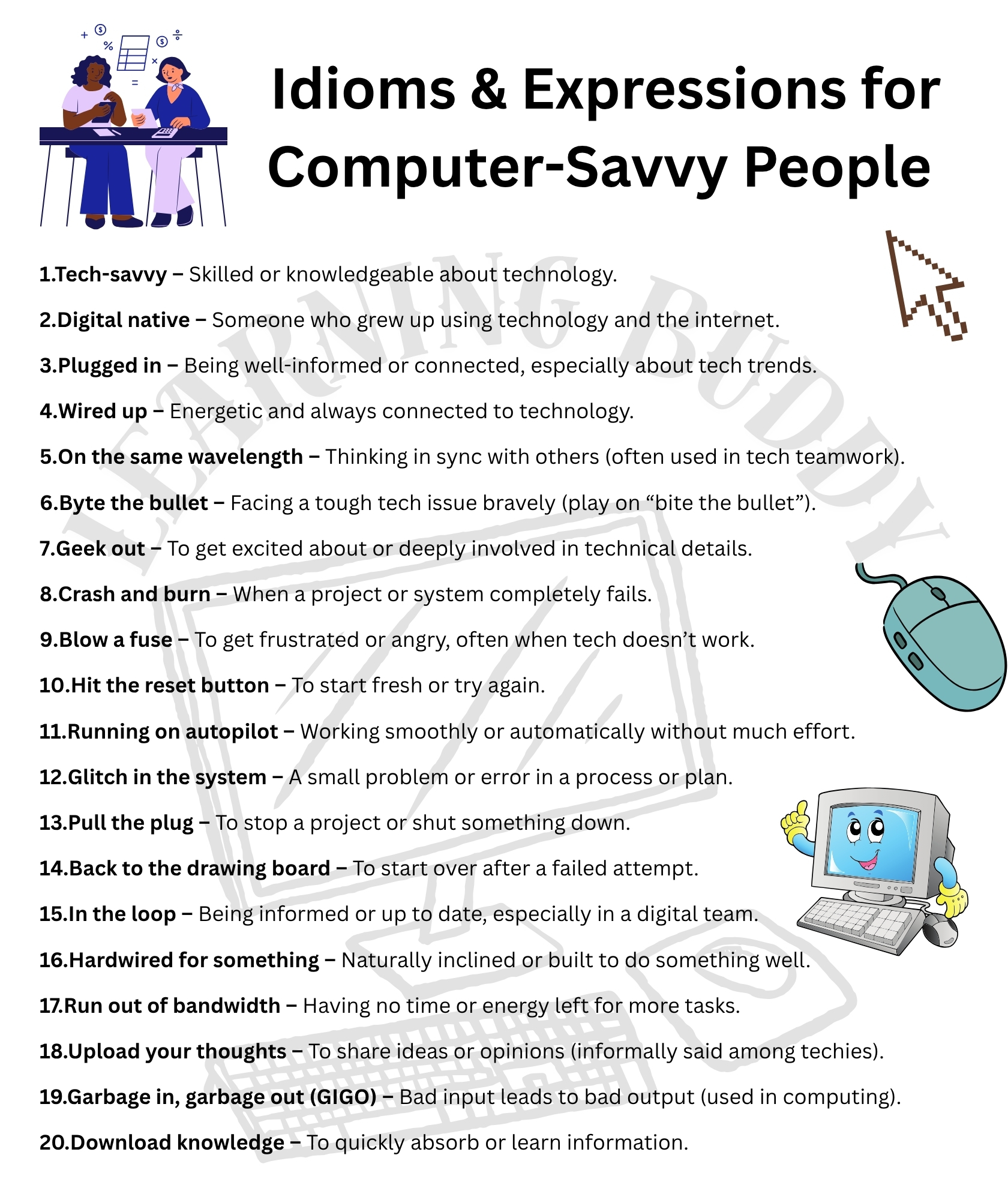 Learning Buddy - Idioms and Expressions for Computer-Savvy... | Facebook